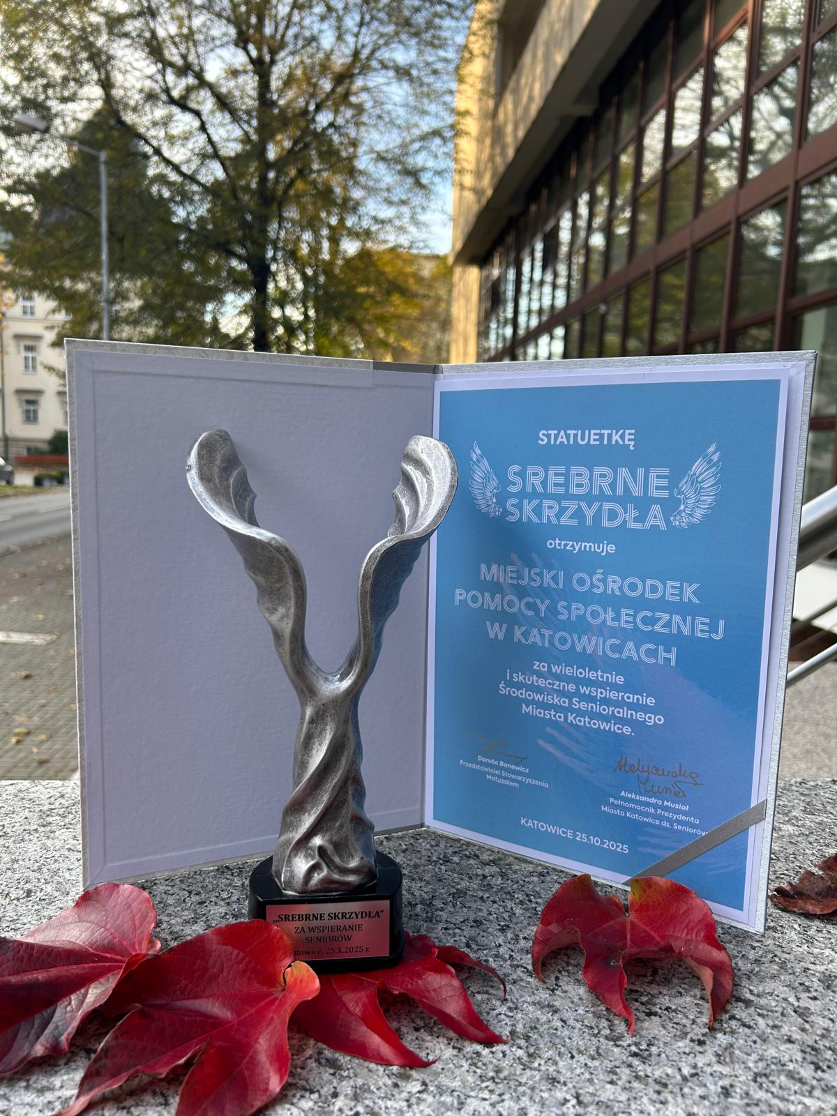 Obraz przedstawiający statuetkę Srebrnych Skrzydeł