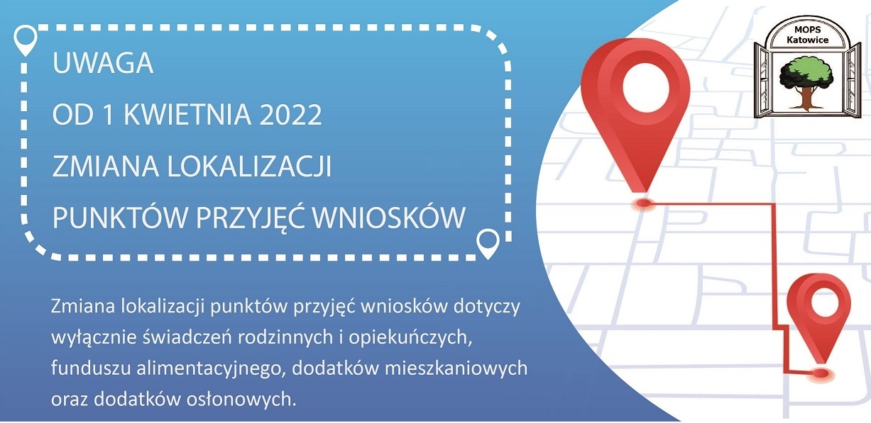 Od 1 kwietnia 2022 zmiana lokalizacji punktów przyjęć wniosków