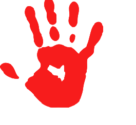 Obrazek przestawia dłoń w kolorze czerwonym symbolizującą zatrzymanie przemocy