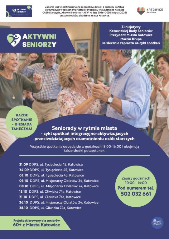 plakat informujący o cyklu spotkań "Seniorady w rytmie miasta" plakat informujący o cyklu spotkań "Seniorady w rytmie miasta"